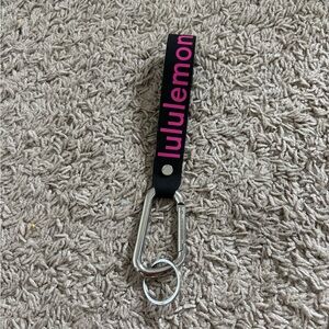lululemon black and pink keychain